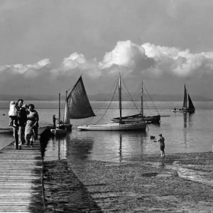 Holiday at Morecombe - Picture taken yesterday of holiday makers returning from a sail in