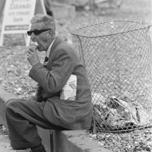 Holiday scenes at Brighton Elderly holidaymaker seen here enjoying an ice cream to Holiday scenes at Brighton Elderly holidaymaker seen here enjoying an ice cream to