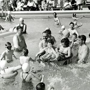 Holidaymakers having fun in the pool at Butlins 1962