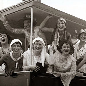 Holidaymakers on the Mumbles Railway, Swansea - June 1954 The railway is