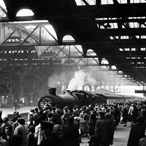 Holidaymakers on the platform at Snow Hill Station in Birmingham awaiting the arrival of