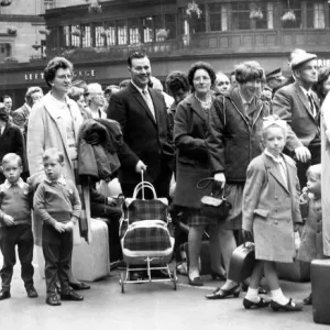 Holidaymakers at Glasgow Central Station Print, 1966