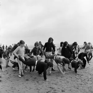 Holidaymakers at Redcar. 1971 Holidaymakers at Redcar. 1971
