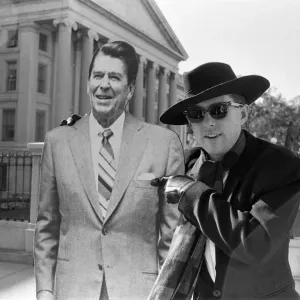Holly Johnson with Reagan Cutout Print