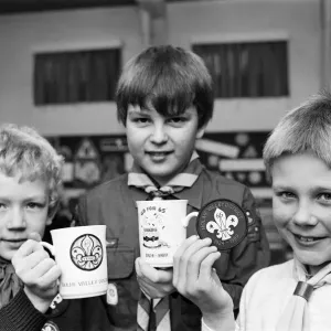 Holme Valley Cubs with commemorative mugs celebrating 65 years of scouting in the Holme Holme Valley Cubs with commemorative mugs celebrating 65 years of scouting in the Holme