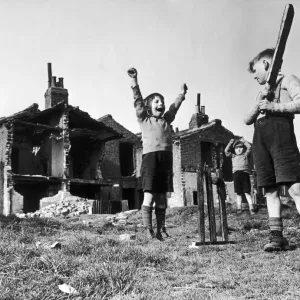 His home blitzed but he still hits out and opens the cricket season 1944 His home blitzed but he still hits out and opens the cricket season 1944