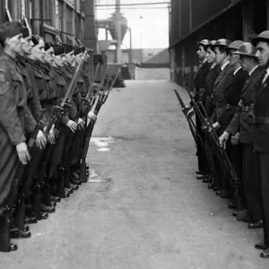 The Home Guard celebrates its second birthday. This picture of the opening of a new The Home Guard celebrates its second birthday. This picture of the opening of a new