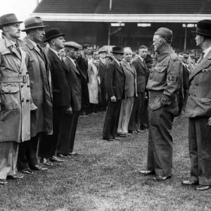 Home Guard inspection, Cardiff. 1940 Home Guard inspection, Cardiff. 1940