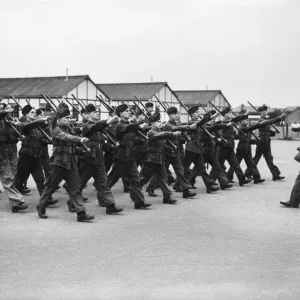 Home Guard seen here being drilled whilst on training and manoeuvres exercise Home Guard seen here being drilled whilst on training and manoeuvres exercise