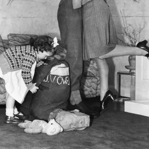 Print of a Homecoming Scene, January 1946 Print of a Homecoming Scene, January 1946