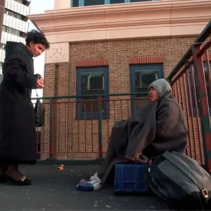 Homeless Person Begging Near St Guy's Hospital Print (00572) Homeless Person Begging Near St Guy's Hospital Print (00572)