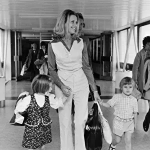 Honor Blackman with her children Barnaby and Lottie - September 1971