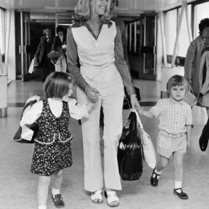 Honor Blackman Print with Children - 1971