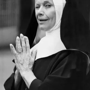 Honor Blackman dressed as a nun for photo call - February 1987 Honor Blackman dressed as a nun for photo call - February 1987