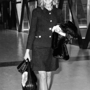 Honor Blackman Print - Mini Skirt Two Piece Suit at London Airport 1969
