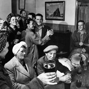 Hop Pickers at a Kentish Pub Print, circa 1930