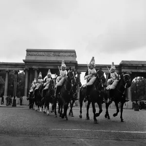 Horseguards on Parade in London. October 1952 C4980-002