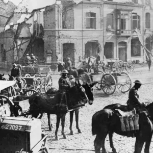 Horses and men of 1st Anzac Corps seen here in Ypres during the Third Battle of Ypres