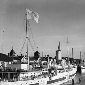 The Hospital Ships Dinard and St Julien seen here at Newhaven prior to a wounded prisoner