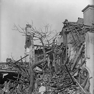 A house destroyed by a bomb off Newtown Row, Birmingham, following a raid on the city