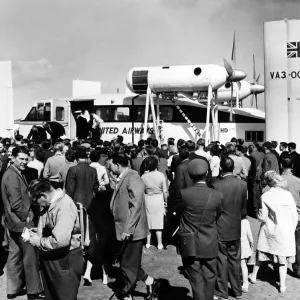 A Hovercoach surrounded by a big crowd at Leasowe, Wirral, Merseyside. 20th July 1962 A Hovercoach surrounded by a big crowd at Leasowe, Wirral, Merseyside. 20th July 1962