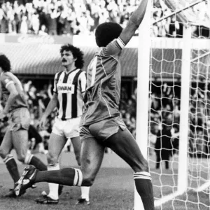 Howard Gayle celebrates after scoring for Blues against derby rivals Albion Howard Gayle celebrates after scoring for Blues against derby rivals Albion