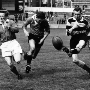 Howard Nicholls, Cardiff Rugby Union Player, action during Rugby Trials at Cardiff Arms Howard Nicholls, Cardiff Rugby Union Player, action during Rugby Trials at Cardiff Arms
