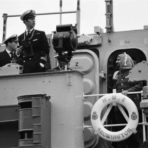 HRH Prince Charles on board HMS Bronington. Pictured on the right is the Crown Prince HRH Prince Charles on board HMS Bronington. Pictured on the right is the Crown Prince