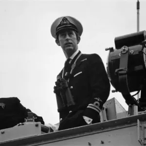 HRH Prince Charles on board HMS Bronington. HMS Bronington docks at Tower Pier in HRH Prince Charles on board HMS Bronington. HMS Bronington docks at Tower Pier in