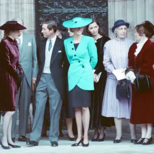HRH The Prince and Princess of Wales at the Soames Wedding Print