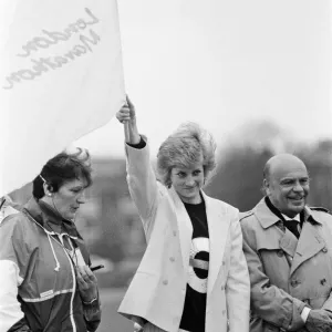 HRH Princess Diana, The Princess of Wales, launches the start of the 1988 London HRH Princess Diana, The Princess of Wales, launches the start of the 1988 London
