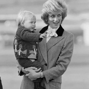 HRH Princess Diana, The Princess of Wales, holds her son Prince William HRH Princess Diana, The Princess of Wales, holds her son Prince William