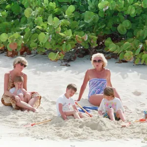HRH Princess Diana with Children on Necker Island Print HRH Princess Diana with Children on Necker Island Print