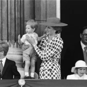 HRH Princess Diana, The Princess of Wales holds her young son Prince Harry