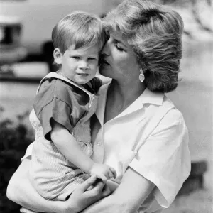 HRH Princess Diana with Prince Harry, Majorca Print 1987 HRH Princess Diana with Prince Harry, Majorca Print 1987