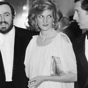 HRH Princess Diana The Princess of Wales and Prince Charles with Italian tenor Luciano HRH Princess Diana The Princess of Wales and Prince Charles with Italian tenor Luciano