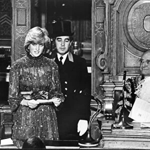 HRH Princess Diana, The Princess of Wales thanks the city of Cardiff after admission as a