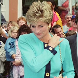 HRH The Princess of Wales, Princess Diana, meets to locals of Bury St Edmunds, Suffolk