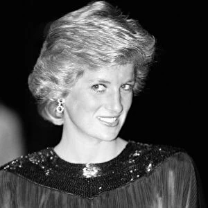 HRH The Princess of Wales, Princess Diana, attends the First Night of the English