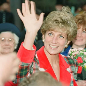 HRH The Princess of Wales, Princess Diana, visits Didsbury