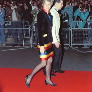 HRH The Princess of Wales, Princess Diana, arrives at the Empire Ballroom HRH The Princess of Wales, Princess Diana, arrives at the Empire Ballroom