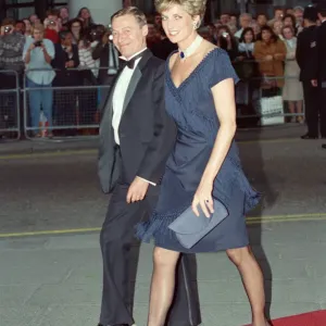 HRH The Princess of Wales, Princess Diana, arrives at The Aldwych Theatre in HRH The Princess of Wales, Princess Diana, arrives at The Aldwych Theatre in