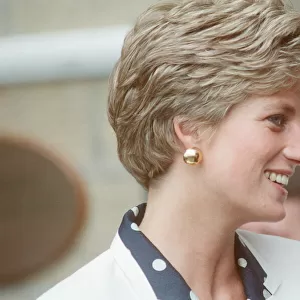 HRH The Princess of Wales, Princess Diana, visits the thermal clothing expert company