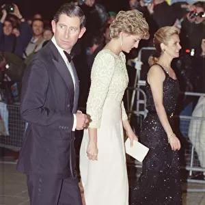 HRH The Princess of Wales, Princess Diana, with her husband Prince Charles arrive at The