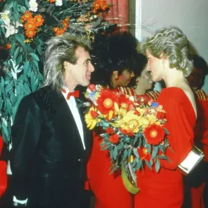 Print of Princess Diana meeting Peter Stringfellow at The Birthright Birthday Ball