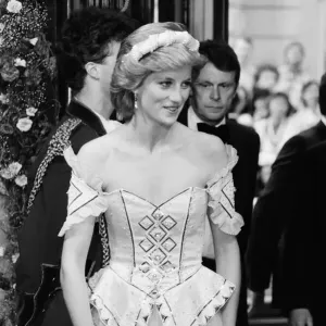 HRH The Princess of Wales, Princess Diana arrives at the Royal Opera House for the Royal HRH The Princess of Wales, Princess Diana arrives at the Royal Opera House for the Royal