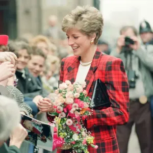 HRH The Princess of Wales, Princess Diana, dressed in tartan HRH The Princess of Wales, Princess Diana, dressed in tartan