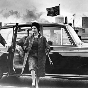 HRH the Queen arriving at the Computer Block, Spencer Works. 26th October 1962