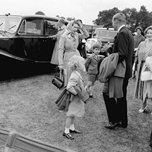 HRH Queen Elizabeth ll June 1955 and the Royal Family watching polo at Great Windsor Park