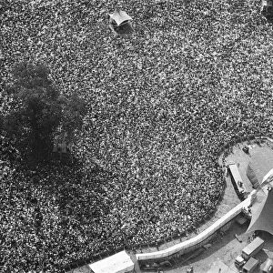 Huge crowds gather to watch the Rolling Stones in concert at Knebworth House